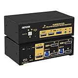 【Höhere Tastatur-Maus-Kompatibilität】 Unterstützt USB-Pass-Through-Technologie und mit Hotkey-Ein/Aus-Taste, um mit mehr Tastaturen und Mäusen zu arbeiten. Falls Ihre Tastatur und Maus mit dem Hotkey nicht gut funktionieren, hilft es, den Hotkey auszuschalten.