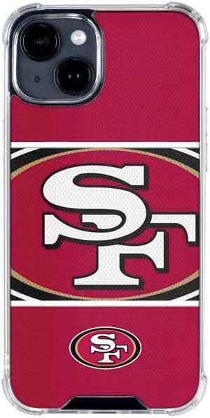 Skinit Clear Phone Case Compatible with iPhone 14 Plus - Officially Licensed NFL San Francisco 49ers Zone Block Design