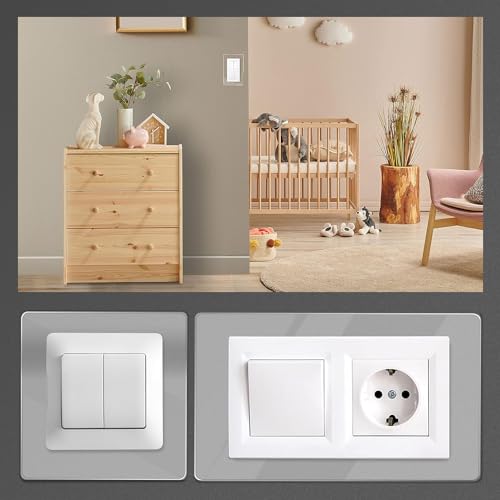 ShnminEU Lichtschalter Schutz für Wand 6 Stücke Transparenter Tapetenschutz für 1-fach Steckdose und Lichtschalter Tapetenschoner passend für jedes Schalterprogramm