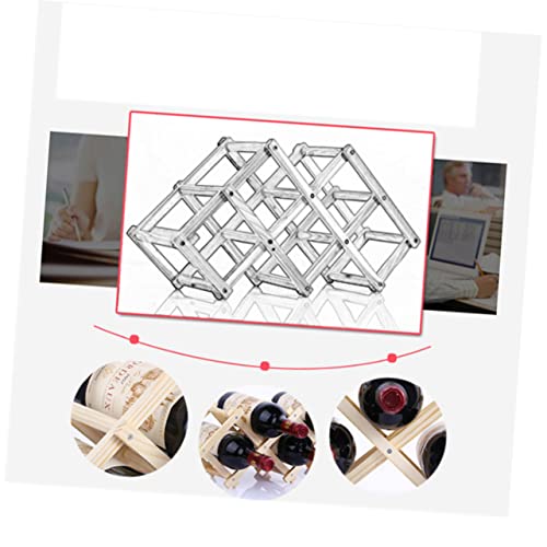 Soporte para botellas de vino plegable de madera sólida miniatura 5