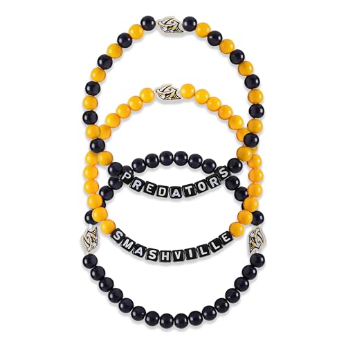 FOCO Nashville Predators NHL 3 Pack Beaded Friendship Bracelet