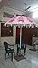 Indian Rajasthani work Handmade Designer 100% Cotton Fashion Multi Colored Umbrella Embroidery Boho Umbrellas,beach Parasol (Pink & White)