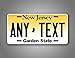 SignsAndTagsOnline Custom New Jersey License Plate Any Text Personalized NJ Metal Auto Tag Aluminum Garden State