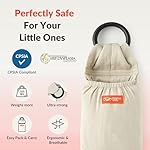 Mamaway Baby Ring Sling Carrier - Newborn and Toddler Sling (Supports up to 154lbs), IHDI Certified, Rayon & Linen Made, Soft & Breathable, Nylon 66 Safety Rings, Storage Pocket Design, Charcoal - Image 2