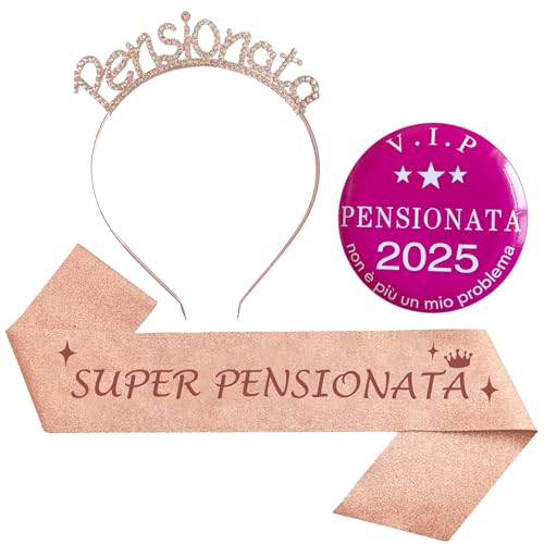 Regalo Pensionata Fascia Pensionata Tiara Pensionata Addobbi Decorazioni Gadget per Festa di Pensione Donna