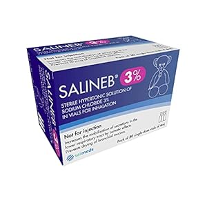 SALINEB Hypertonic Saline Inhalatie Oplossing 3% kan worden gebruikt als verdunningsmiddelen in inhalatoren. 30 injectieflacons met enkele dosis van 4ml.