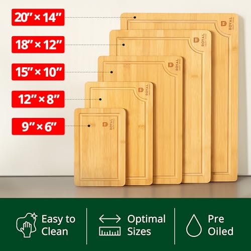 image for ROYAL CRAFT WOOD Wooden Serving Boards for Kitchen Meal Prep&Bamboo Wo