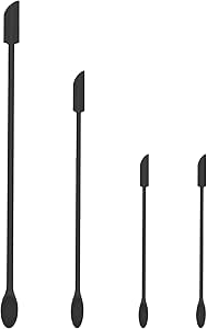 Silicone Spatula Set Mini Jar Scraper Small Silicone Spatula Makeup Spatula Mini Spatula Lotion Stirrer Get from Food Bottles Beauty Products (Black)