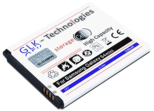 Batería de repuesto de alta potencia compatible con Samsung Galaxy S4 Mini GT i9190 I9195 B500BE | batería original GLK Technologies | batería de 2100 mAh