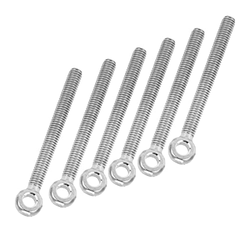 Bulloni a Occhiello M6x60, Occhielli a Vite, Ganci a Vite Ad Occhiello M6 X 60 Bulloni a Occhiello in Acciaio Inossidabile 304 Gancio Tondo Viti Ad Occhiello Filettate Confezione