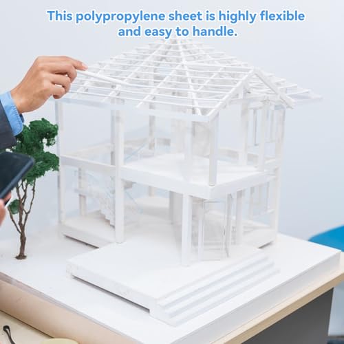8 Stück Kunststoffplatte DIN A4(21x297 mm) PP Platte 1mm dick Hart Polystyrol Platte Plastikplatte für Modellbau, Heimdekoration Basteln Architektur DIY Projekte
