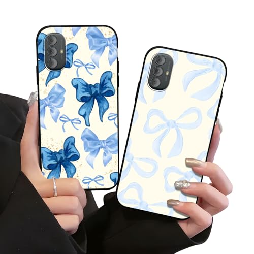 Zrutru 2 Pack Aesthetic Stylish Preppy Bow Phone Case for Motorola Moto G Power 2022 4G 6.5"