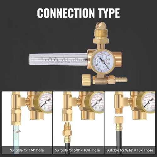 Miniatura 5 de Regulador Gas Argón Co2, Reductor De Presión Para Gas De Protección Argon Co2 Con Medidor De Flujo, 0-3500 Psi, 0-25lpm, Cga580 Entrada, Regulador Para Gas De Soldadura Mig Y Tig