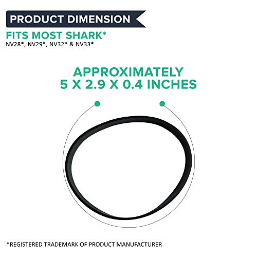 Crucial Vacuum Replacement Belt Parts - Compatible With Shark Part # 1102Fp - Fits Nv28, Nv29, Nv32, And Nv33 Vac Models - Lightweight, Durable, Long Lasting Belts For Home, Office - 2 Pack #TOP3