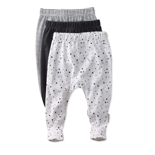 Image of Butterblu Unisex-Baby Fallon 3-Pack Footed Pants 100% Organic Cotton Bottoms for Baby Boys & Girls
