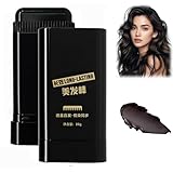 2-in-1 Haarfarbe Stick & Kamm,Haarfärbekamm,Instant Haarfärbestift,Wasserfester & schweißfester Touch-up Stick zum sofortigen Abdecken grauer Haare und Haarwurzeln,Haaransatz Stift(Schwarz)
