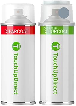 TouchUpDirect Car Paint Touch Up Spray Kit Compatible with Chevrolet WA413B/GGB Arctic Blue Metallic Exact Match Auto Paint Kit with Car Color Spray and Clearcoat, for Repainting or Scratch Repair, Essential Kit