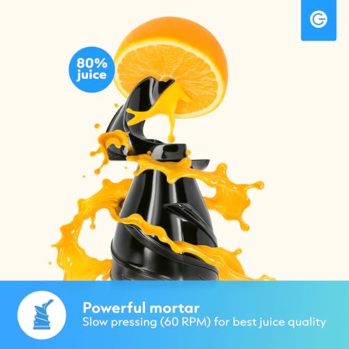 Silvergear® Licuadora | Extractor de Zumos y Verduras | Slowjuicer 250 W | Extractor 103 mm Apertura | Slowjuicer Potente Motor a 60 rpm | 2x Envases de 450 ml | Negro - imagen 4