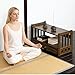 BIRDFBA Floor Table, Altar Low 2-Tier Meditation Table with Drawers Bamboo Coffee Table for Sitting Japanese Tatami