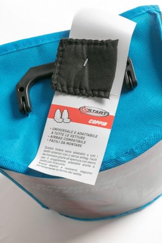 Start Coppia Coprisedili Anteriori Flash Auto Universale Airbag Poliestere Poggiatesta Comodità Nero Grigio - 5