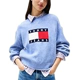 Liso tommy hilfiger Jersey de mujer Art DW0DW21782, Vintage Iris Htr, L