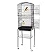 ZENY 59.3'' Bird Cage with Rolling Stand Wrought Iron Pet Bird Cage Parrot Cockatiel Cockatoo Parakeet Finches Birdcage Medium Pet House