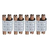 Lot de 4 rouleaux de ruban à transfert thermique de bureau - Cire améliorée de qualité supérieure, noyau de 1,3 cm, avec bobine vide, pour imprimante de bureau Zebra - 64 mm x 74 m