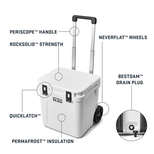 YETI Roadie 48 Wheeled Cooler with Retractable Periscope Handle, Firefly Yellow