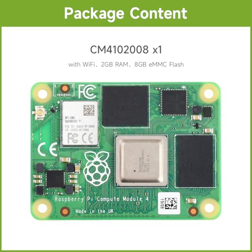 Image of Waveshare Compute Module 4 Package, Bundle with Official Raspberry Pi CM4102008, an an-Tenna Kit and a HEATSINK (3 Items)