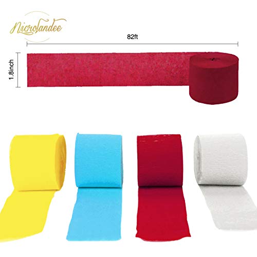 Nicrolandee Carnival Circus Party Decorations - 8 Rolls Red Blue Yellow Crepe Paper Streamers Tassels Streamer Paper For Circus Birthday Party, Baby Shower, Class Party, Family Gathering Supplies #TOP2