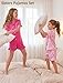 Mikrdoo Tween Girls Pajamas Elegant Silky Satin 2 Piece Fashion Summer Cute PJs, Hot Pink,Size 10 Years