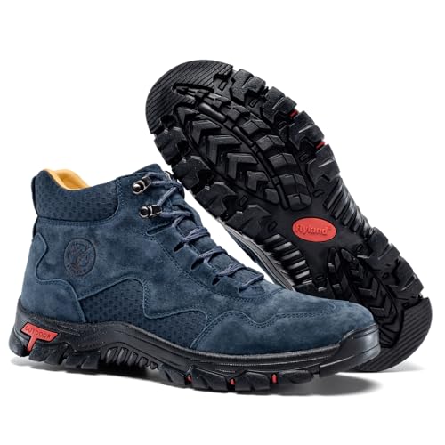 Image of FLYLAND Men's Chukka Boots Casual Leather Shoes Ankle Shoes Non Slip Breathable Comfortable Mid Top for Outdoor Driving Walking