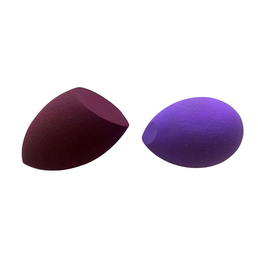 Plush World Beauty Blender for Foundation, Concealer, Face Powder Makeup (Pack of 2 Combo) (purple, wine)