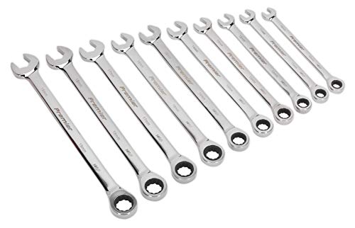 Sealey Ak63914 Combination Ratchet Spanner Set 10Pc Extra-Long Metric