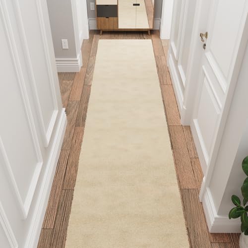 Ottomanson Shag Aisle Runner Rug 2'7" x 40' – Soft Non-Slip Plush Rug, Dense Pile Carpet for Hallways, Events, Churches & Extra-Long Indoor Spaces, Beige by Ottomanson - Used condition - US$140.94