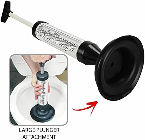 Toilet Plunger Set Air Pump Drain Unblocker Drain Clog Remover Tool for Clears Toilets, Bathtub, Showers, Sinks, drains.
