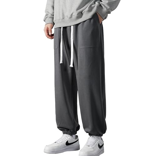 Culeevp ズボン メンズ サルエルパンツ スウェットパンツ 大きいサイズ 秋冬服 無地 調整紐 ジョガーパンツ ゴルフパンツ