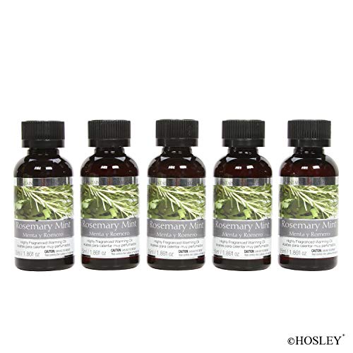 Hosley Set Of 5 Rosemary Mint Fragrance Warming Oils 55 Milliliter. Ideal Gift For Weddings Spa Meditation Settings. P1 #TOP2