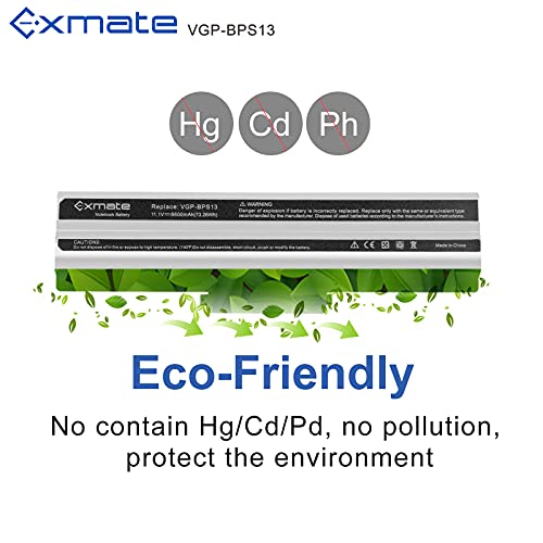 Batterie VGP-BPS13 Exmate pour travailler partout sur Sony VAIO 6600mAh - 5