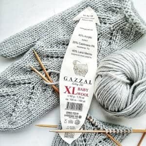 Miniatura 2 de Paquete de 4 (madeja) Gazzal Baby lana XL, 40% lana merino, 20% cachemira tipo poliamida, 40% acrílico, cada una de 1.76 onzas (1.76 oz)  109 yardas