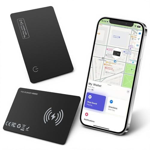 Wallet Tracker Card, Smart Tracker Karte 1.6mm, Smart Tag Card Wiederaufladbare(I-OS Only) Geldbörsen Item Finder mit IP...