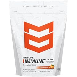 MTN OPS Immune STM Powder Drink Mix, Vitamin C, Vitamin D, Zinc & Antioxidants for Daily Immune Support, Hydration & Wellness, 30 Servings, Citrus