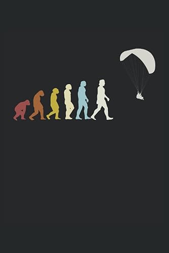 Parapente Évolution du parapente rétro Cahier DIN A5 6x9 pouces cahier de journal de planificateur 120 pages Livre de graisse pointillé (French