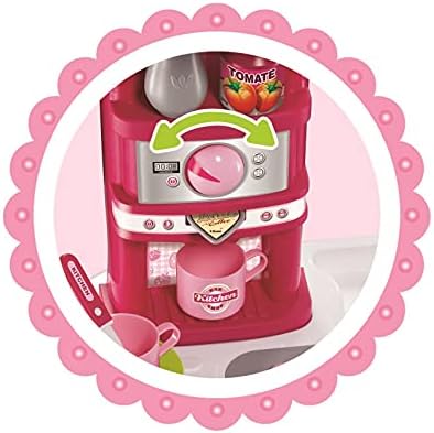 Vinsani® Pink Light & Sound Realistic Kitchen Counter Food Cooking Display Model Children Kids Little Chef Pretend Role Play Toy Set for Children Kids Girls Ages 3 year old +