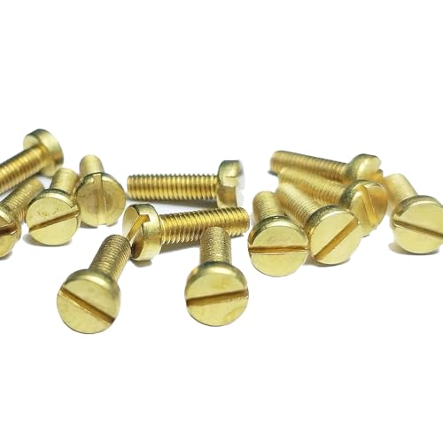M1.4x3mm Slotted Cheese Head Machine Screws Brass Slotted Rounded Head Machine Screws 50-Pieces
