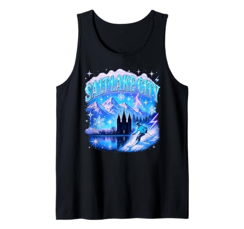 Salt Lake City Retro Bootleg Mountain Ski Szene Kunst Tank Top