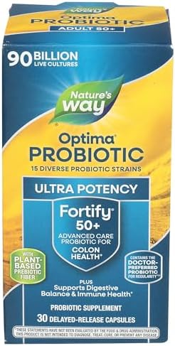 Nature's Way Primadophilus Optima Max Bifido 90 Billion Active Probiotics, Vegetarian Capsules, 30 Count