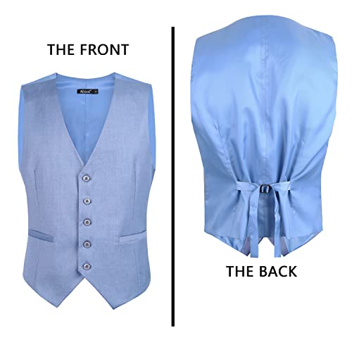 Image of Alizeal Mens Classic Solid Suit Vest Regular Fit Tuxedo Waistcoat | Classic for Wedding Business Daily Wear Wedding