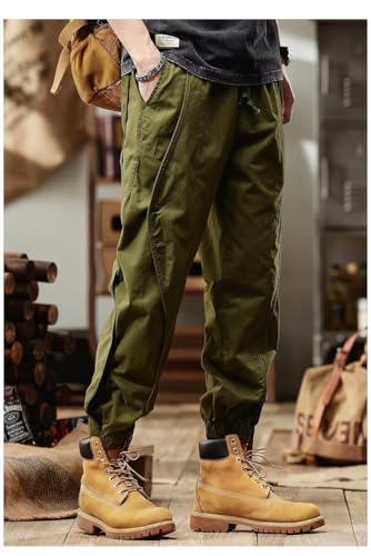 ZAFUL Chino Cargo Pants Men Casual Outdoor Hiking Track Drawstring Twill Tapered Jogger with Pockets4
