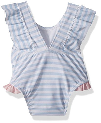 Mud Pie Girls' Sailboat Ruffle Striped One Piece Swimsuit2